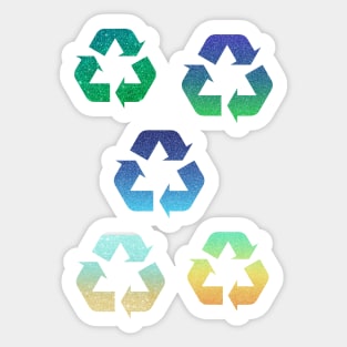 Ombre Faux Glitter Recycle Symbol Pack Sticker